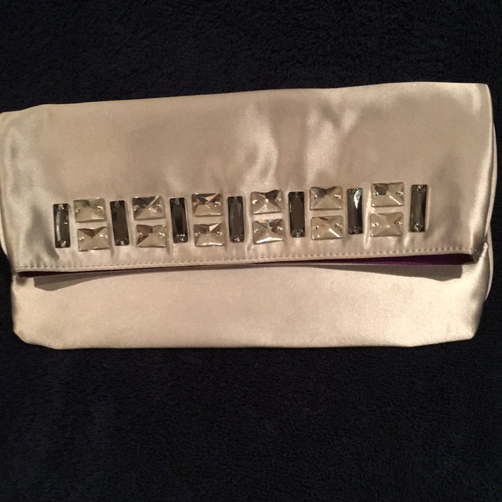 Juicy Couture silver Satin Clutch
